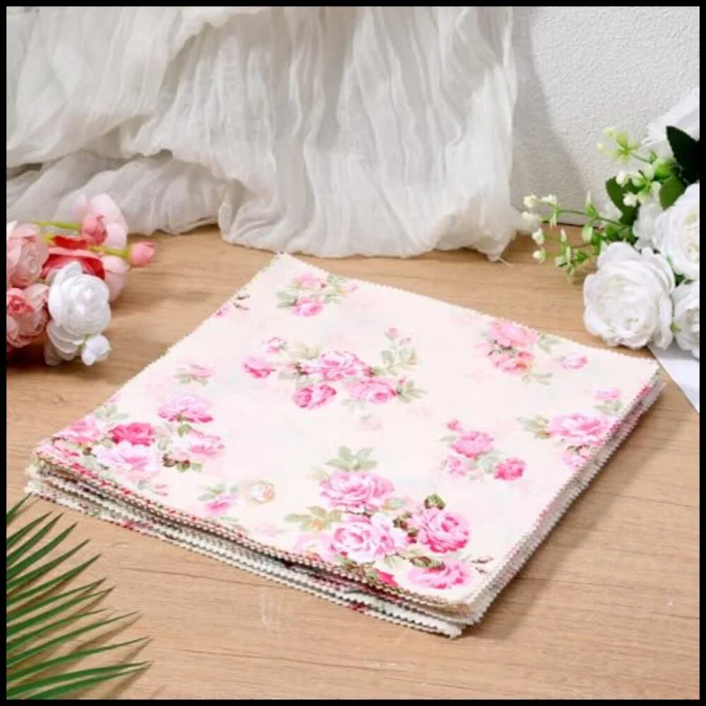 Precut Quilting Fabric Squares Retro Sewing DIY Craft Patchwork Layer Cakes